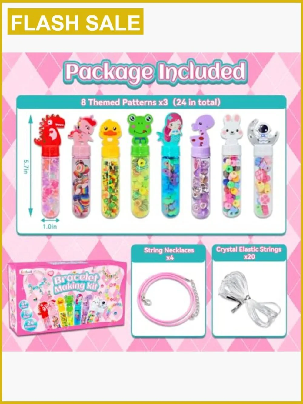 24 Bracelet Wands Charm Jewelry Making Kit for Kids Party Favors